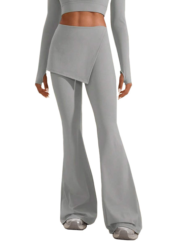 High waist Flare Pants with layered skirt overlay